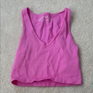 Aeropostale Fuchsia Ribbed Crop Top